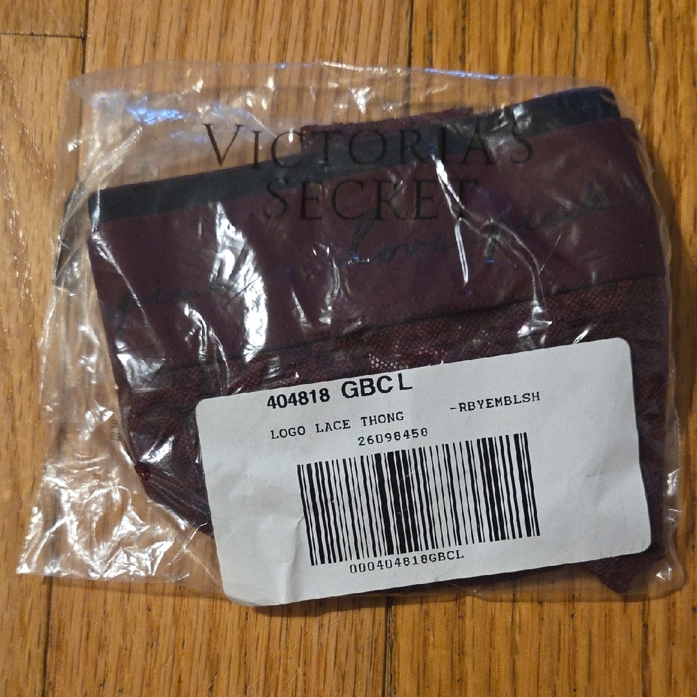 New Victoria's Secret Deep Maroon Lace Thong